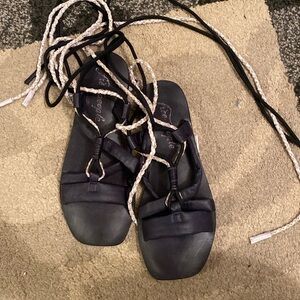 FREE PEOPLE LACE UP SANDALS